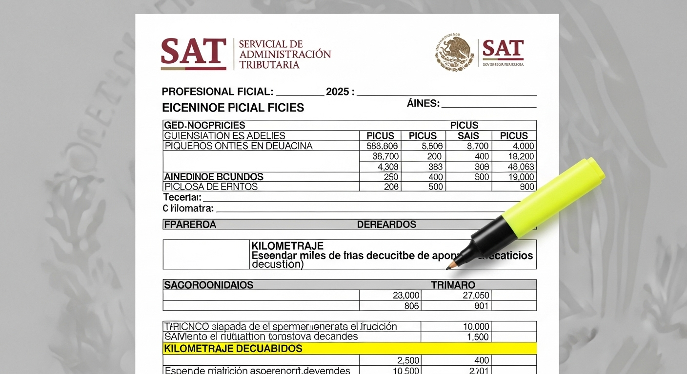 Kilometraje deducible en México 2025: Guía SAT